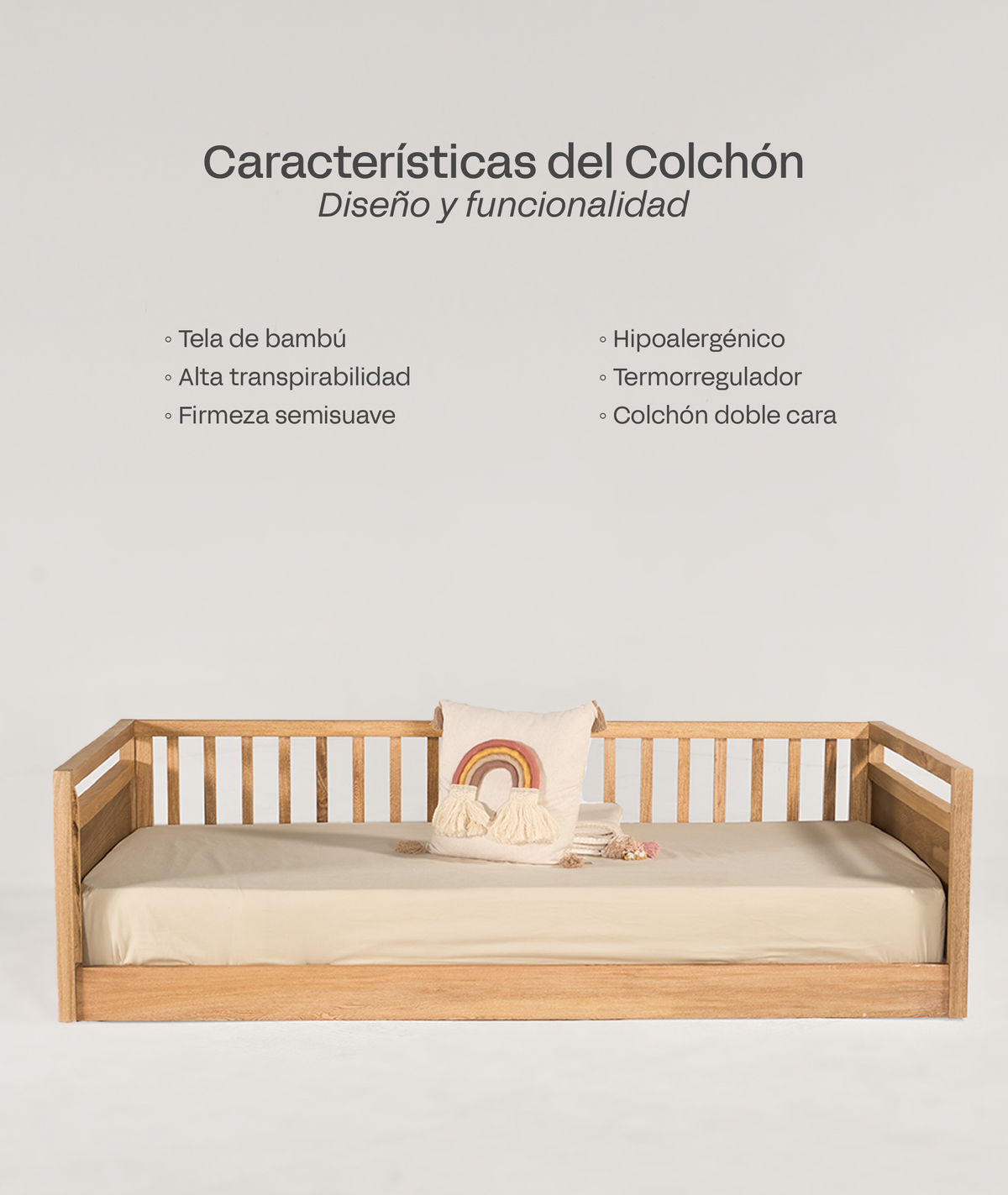 Set Cama Cuna Elise Arena + Colchón