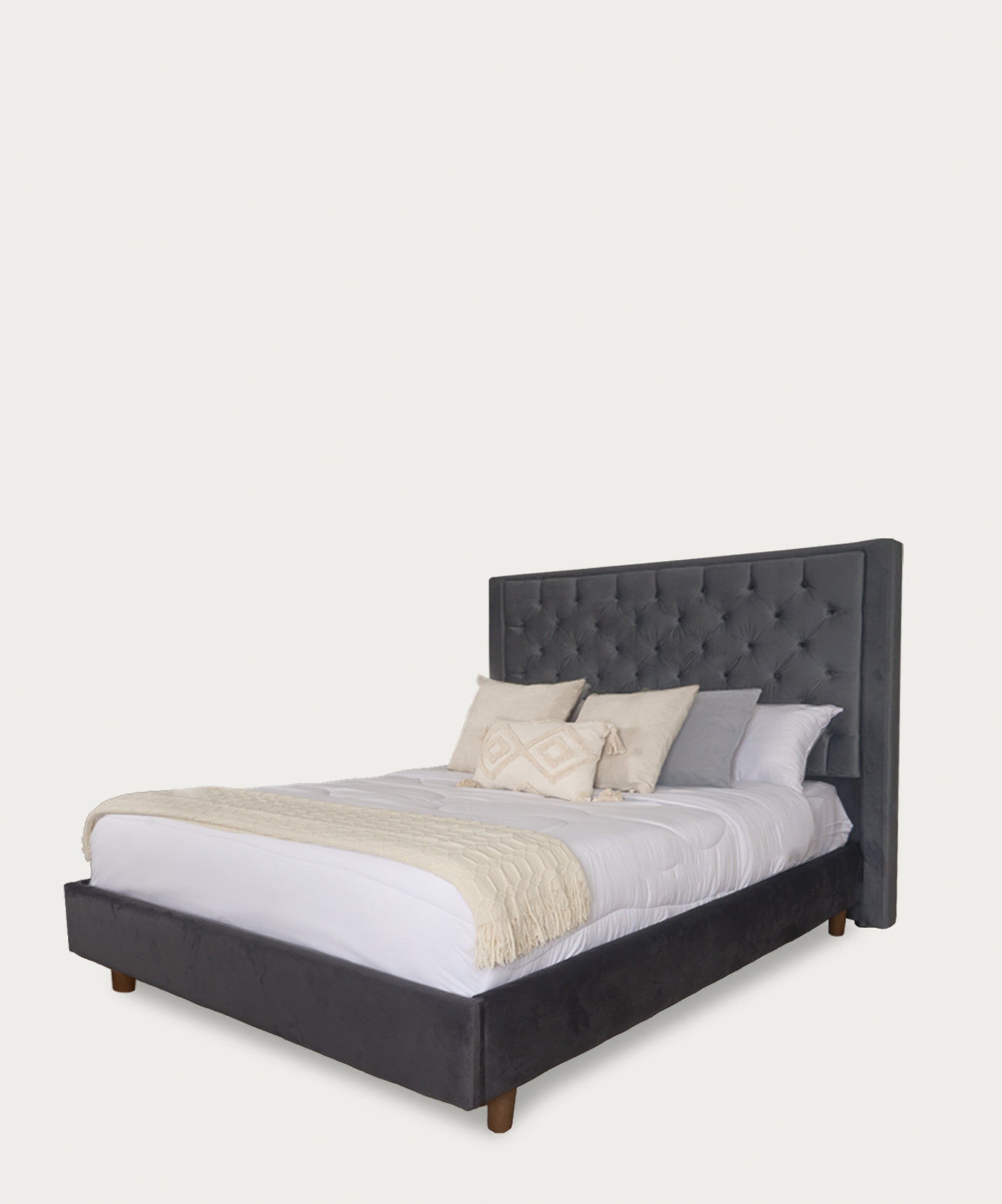 Cama Bianco Queen Niagara Plomo