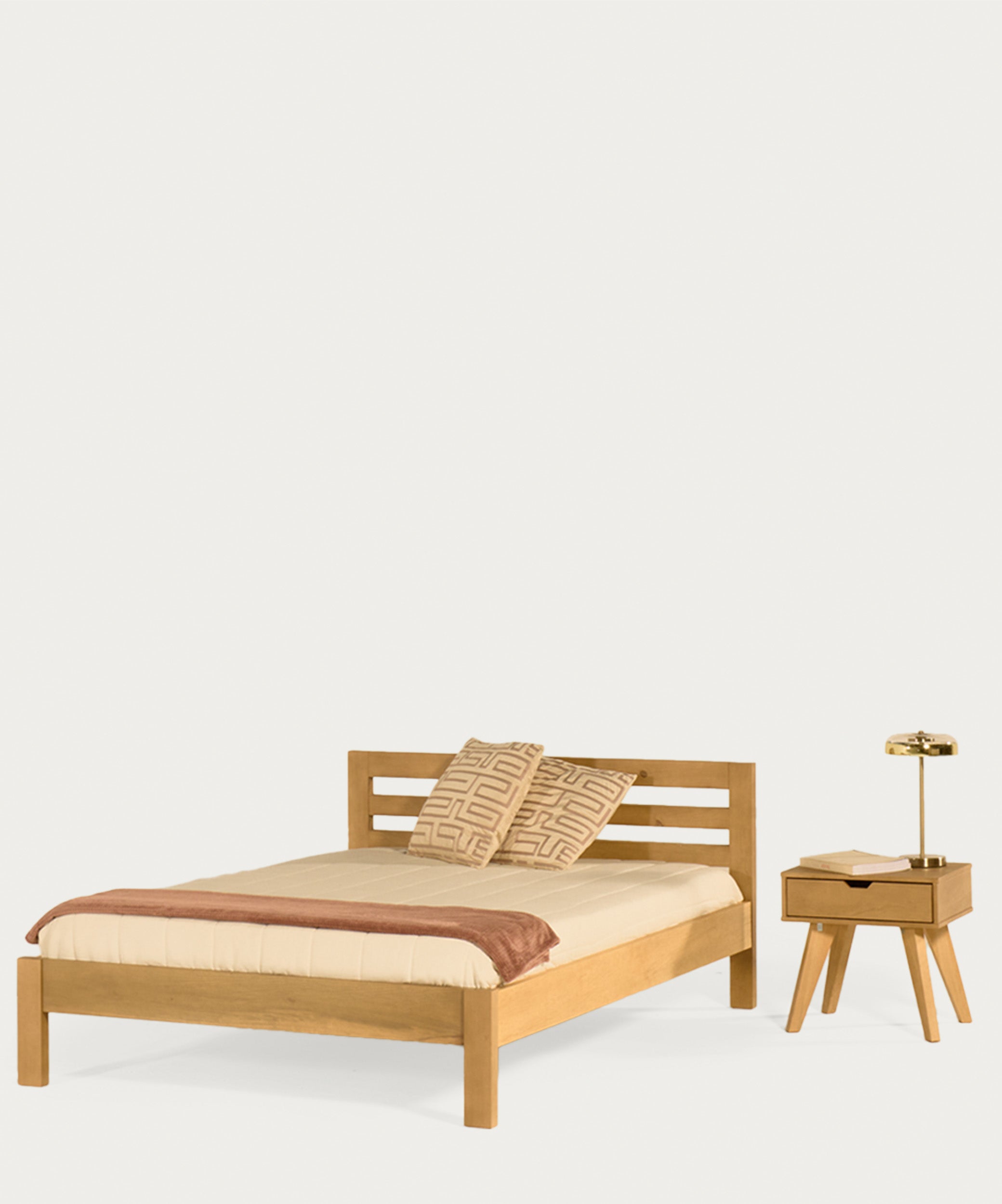 Set de Dormitorio Arena Con Colchon