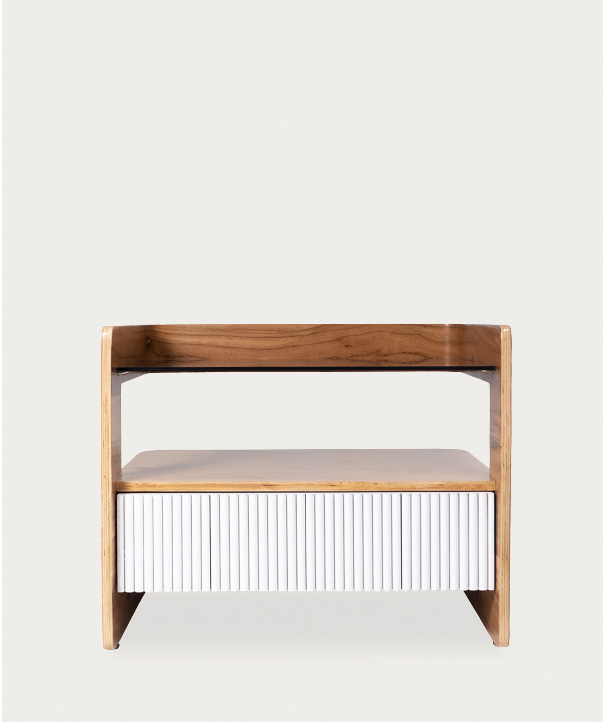 Mesa De Noche Mab Nogal Frente Ivory