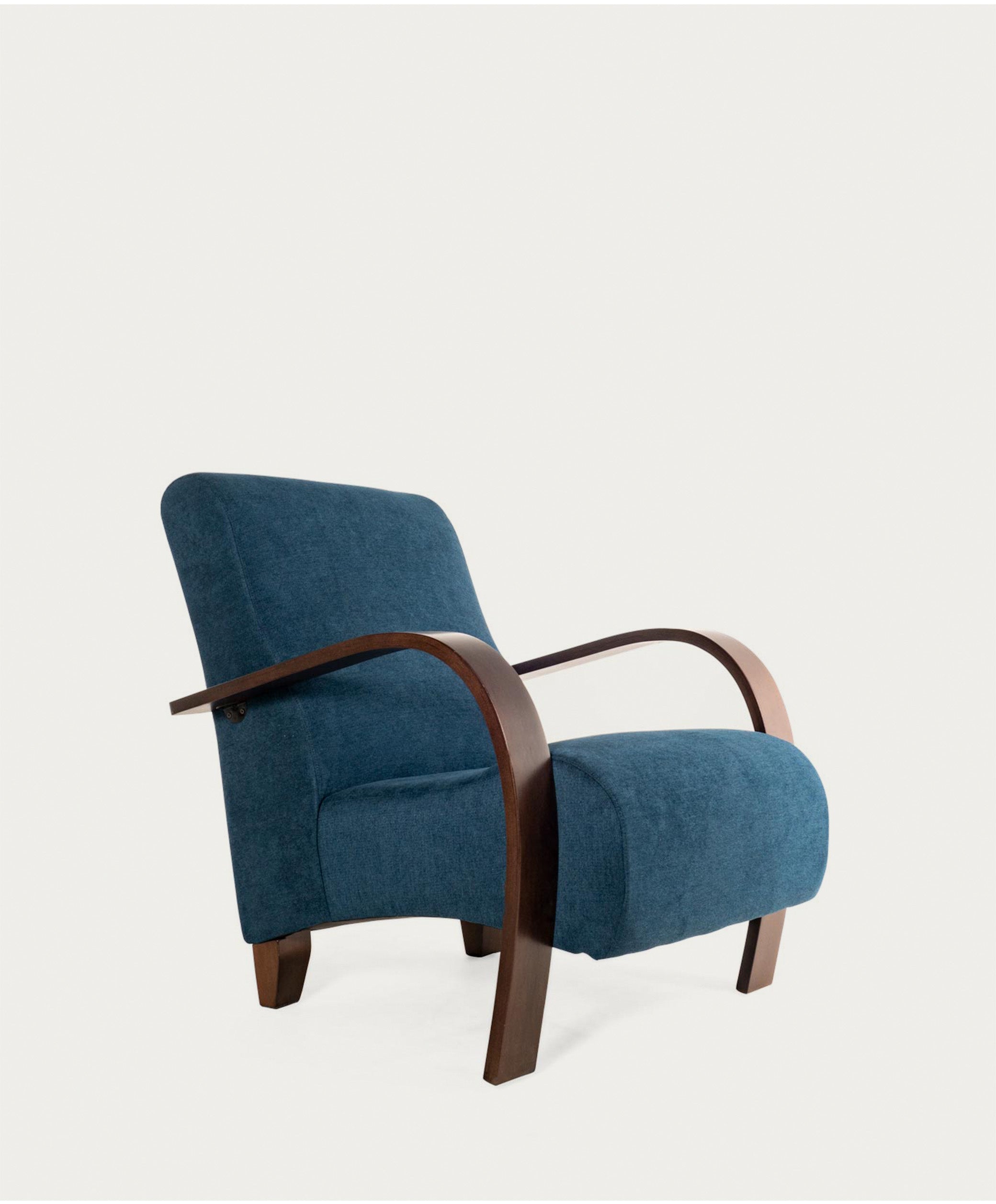 Silla Auxiliar Nevada Caoba Kazan Azul